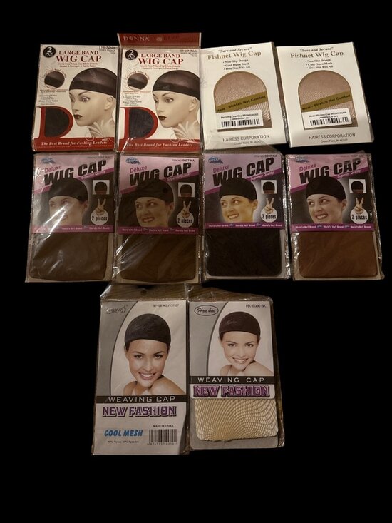 Lot 10 Wig Hair Caps, Sealed Packages